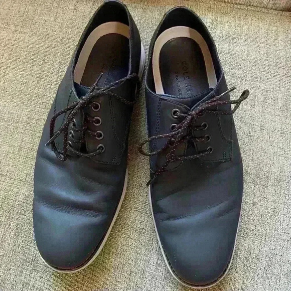 Cole Haan Grand Men's Atlantic Black Plain Toe Oxford Shoes C33742 C18 8M - Picture 1 of 7
